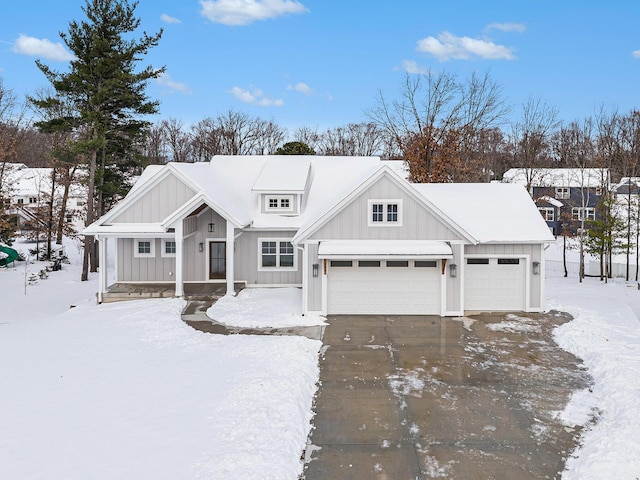 view of front of house with a garage