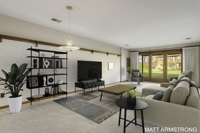 view of carpeted living room