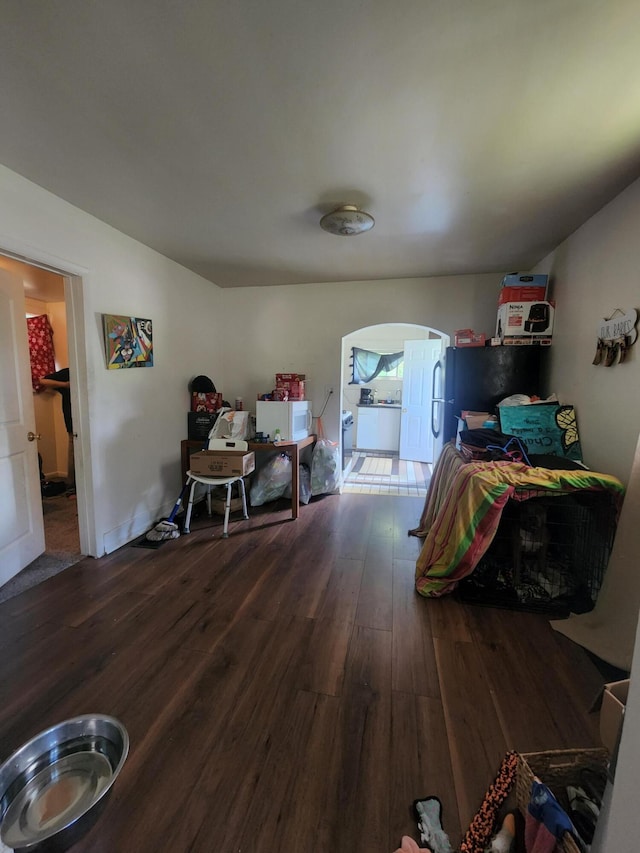 interior space with hardwood / wood-style floors