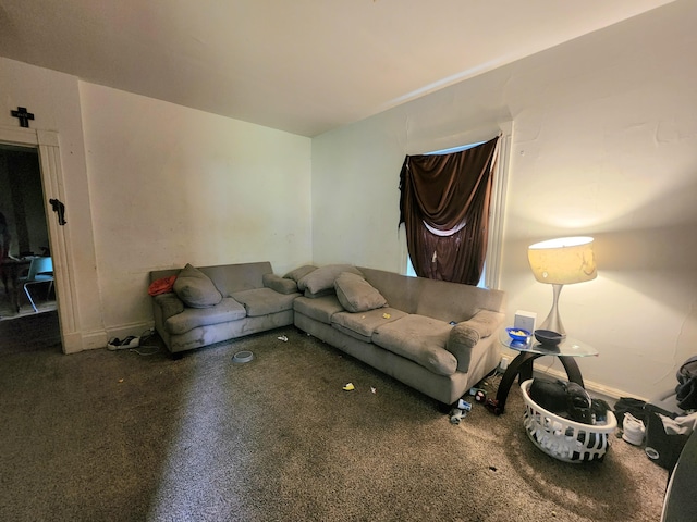 unfurnished living room with carpet