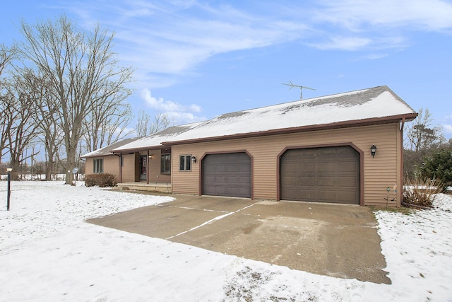 ranch-style home with covered porch