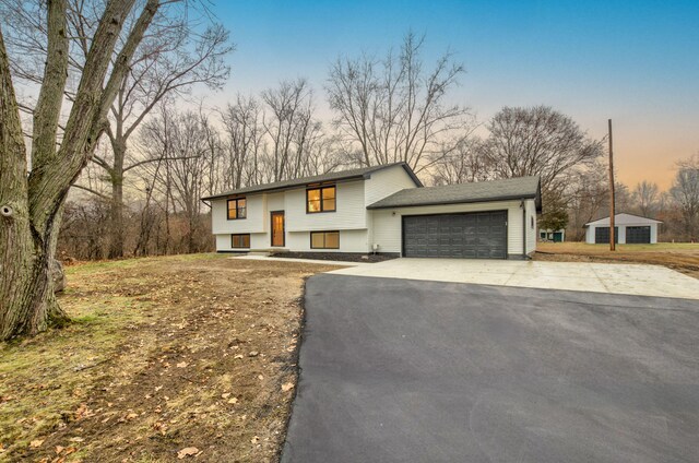 view of front of home with a garage