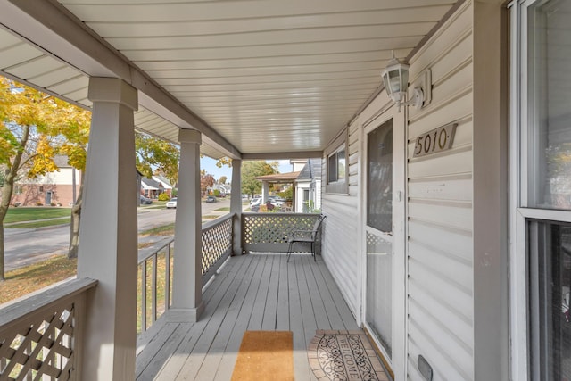 deck with covered porch