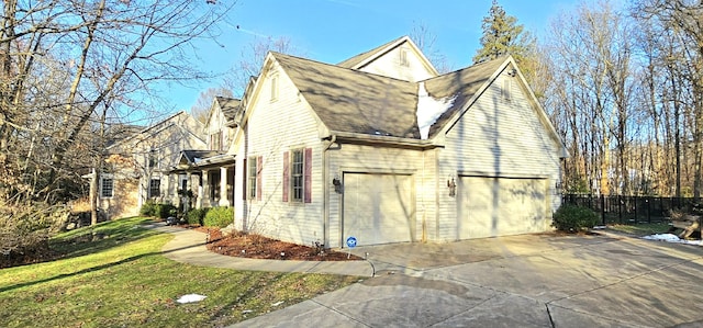 view of home's exterior with a garage