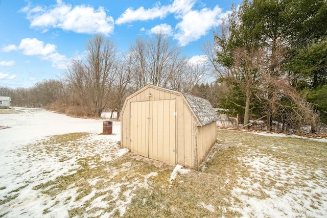 view of snow covered structure