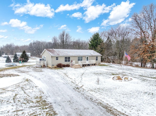 view of front of house with a deck