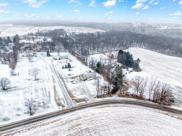 view of snowy aerial view