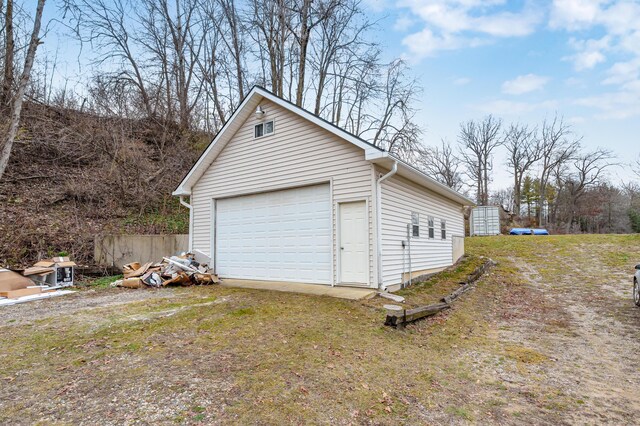 view of garage