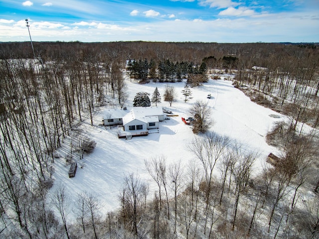 view of snowy aerial view