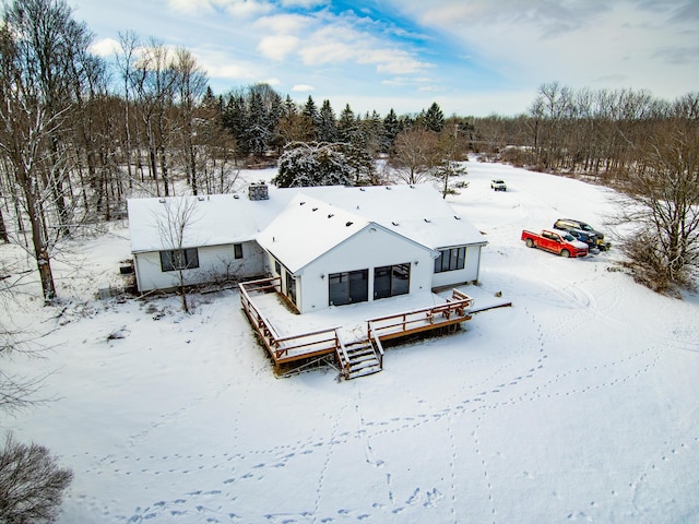 view of snowy aerial view