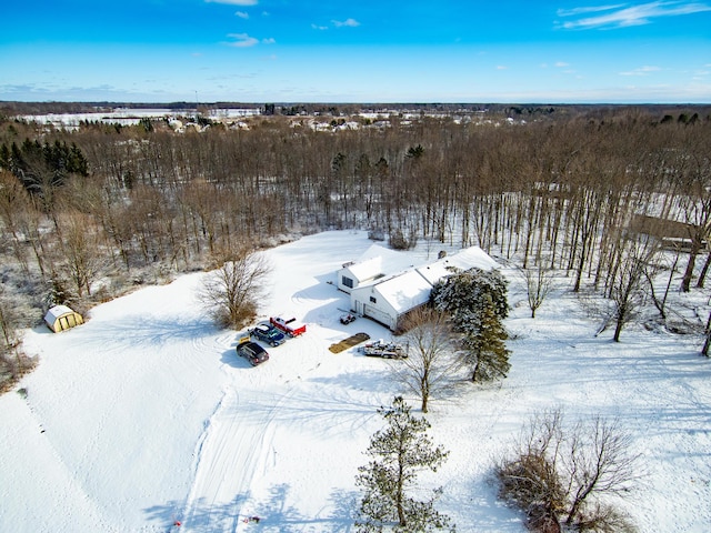 view of snowy aerial view