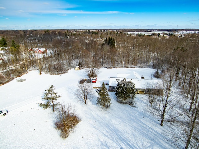 view of snowy aerial view