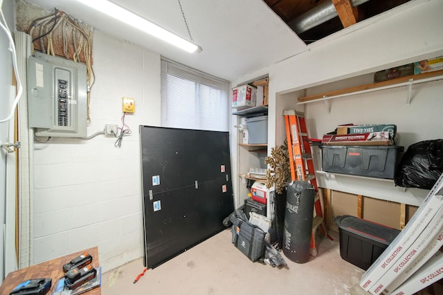 storage area featuring electric panel