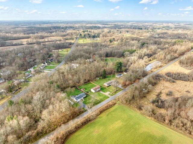 aerial view with a rural view