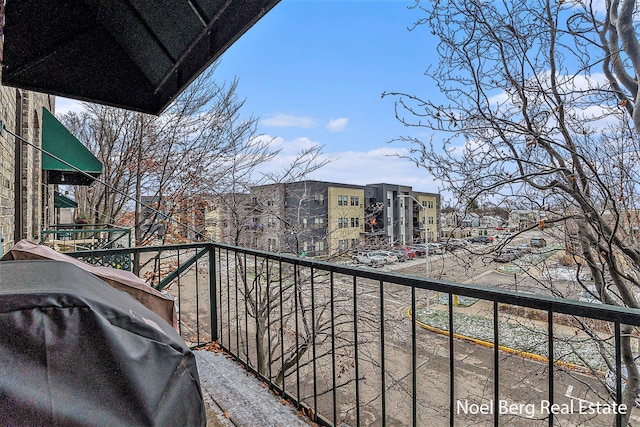 balcony with area for grilling