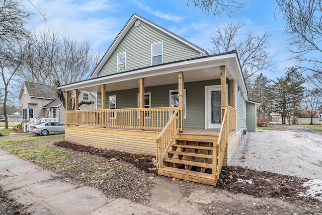 view of front of house with covered porch