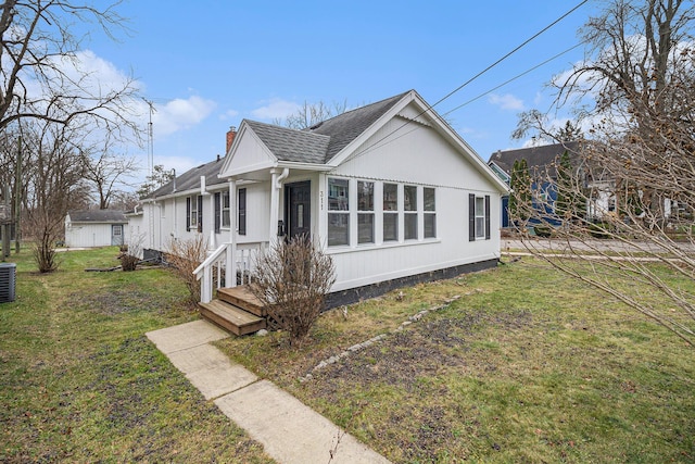 exterior space with a front lawn