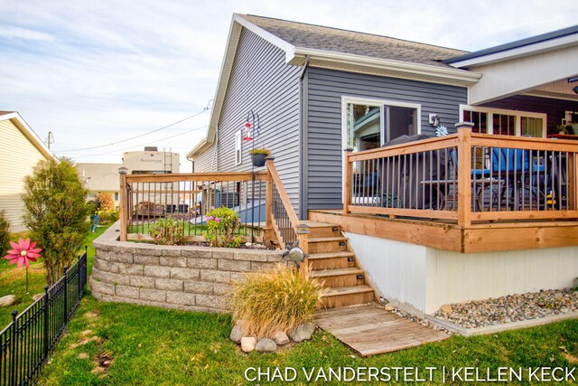 exterior space with a wooden deck