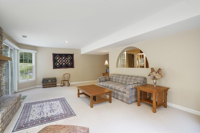 view of carpeted living room