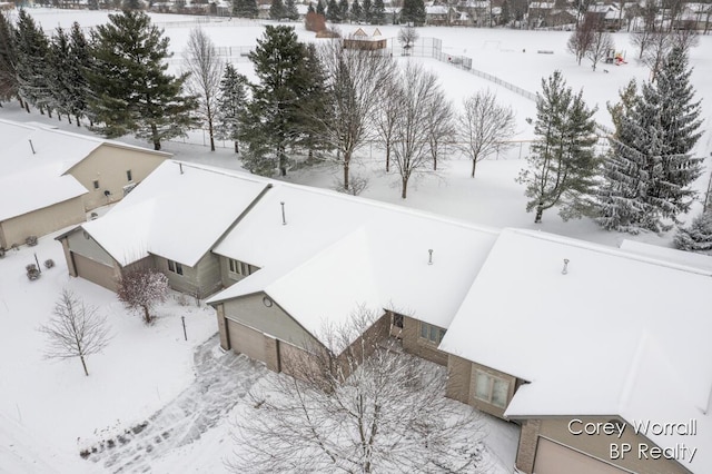 view of snowy aerial view