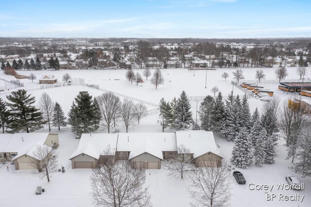 view of snowy aerial view