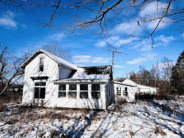 view of snowy exterior