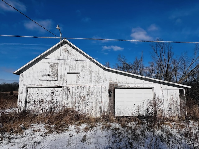 view of snow covered structure