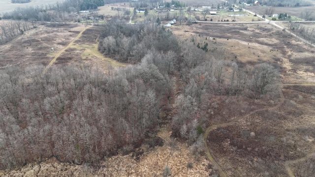 bird's eye view with a rural view