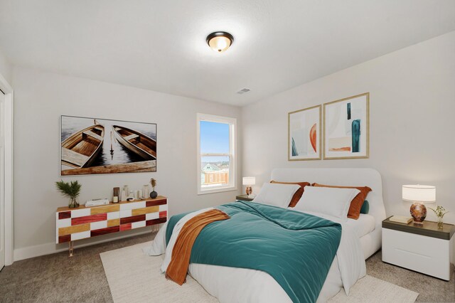 view of carpeted bedroom