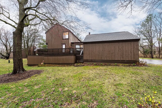 view of yard with a deck