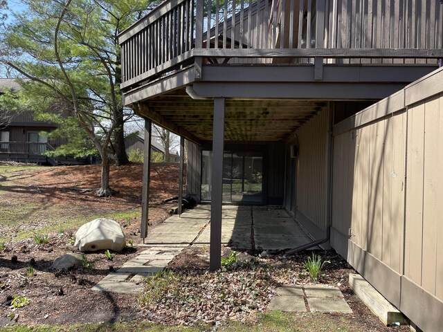 view of patio featuring a wooden deck