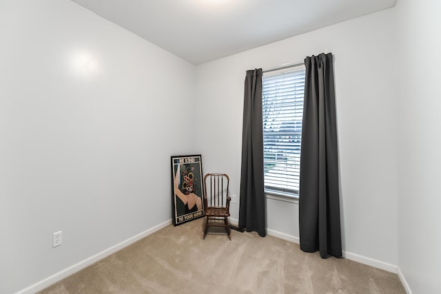 sitting room with light carpet