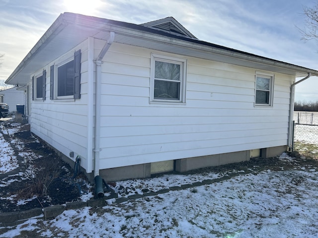 view of snowy exterior