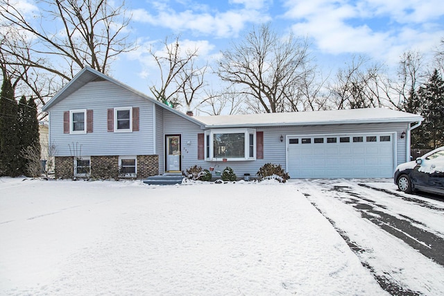 tri-level home featuring a garage