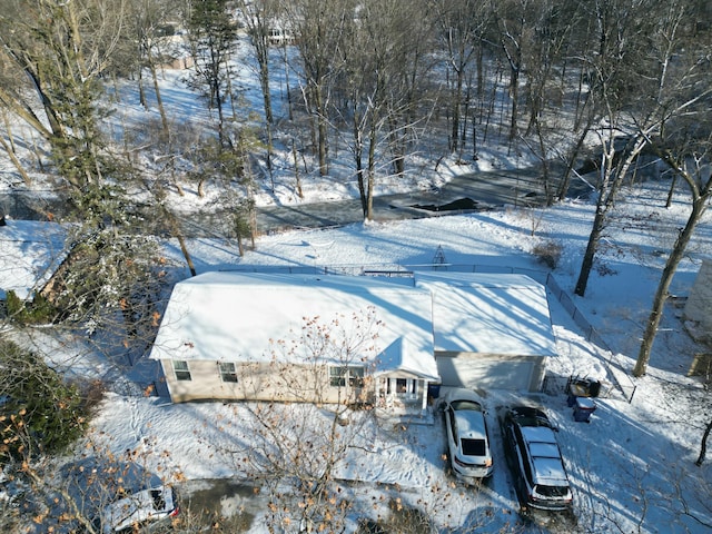 view of snowy aerial view