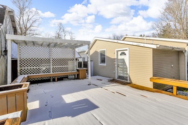 deck featuring a pergola