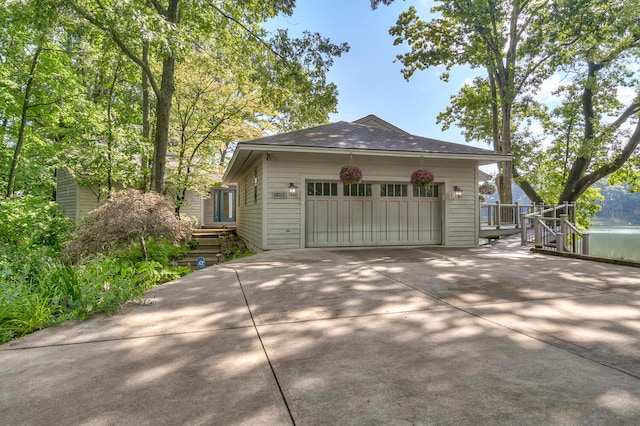 view of home's exterior with a garage