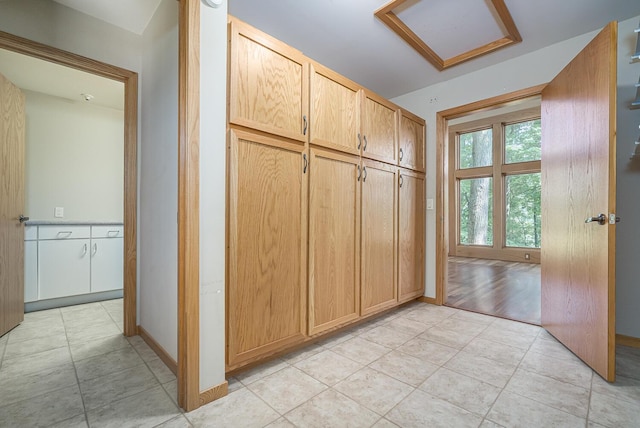 interior space with light hardwood / wood-style floors