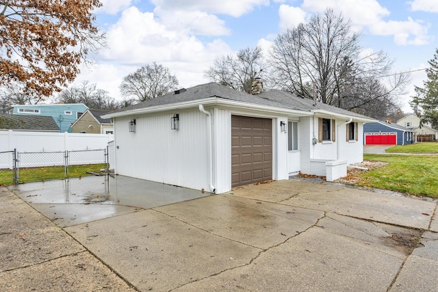 view of home's exterior with a garage