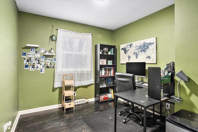 office space featuring wood-type flooring