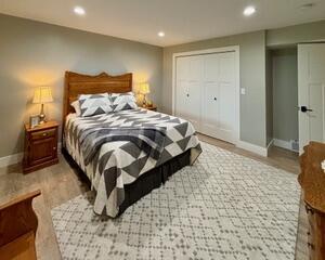 bedroom featuring light hardwood / wood-style floors and a closet