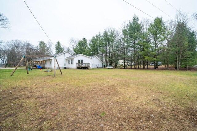 view of yard with a playground