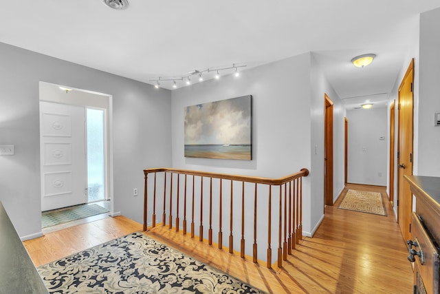 hall featuring light wood-type flooring