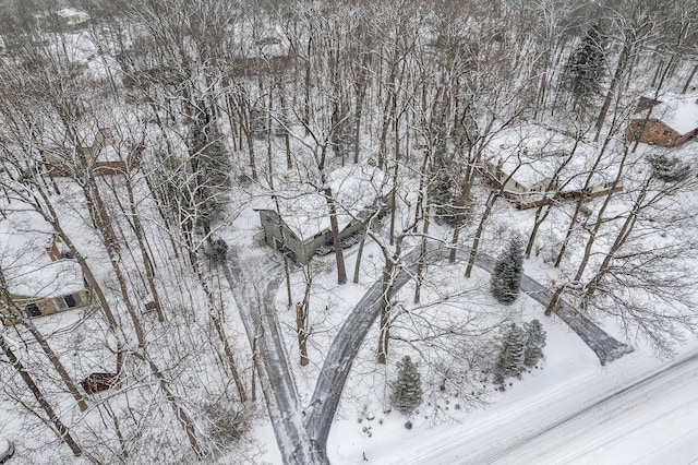 view of snowy aerial view