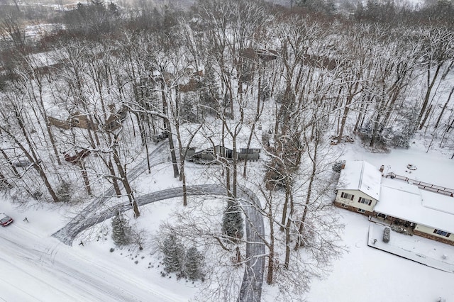 view of snowy aerial view