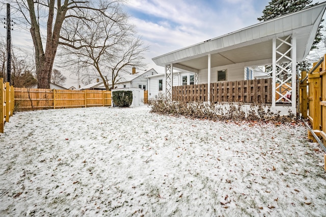 view of snowy yard