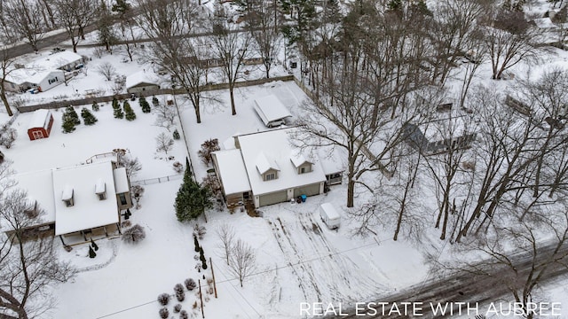 view of snowy aerial view