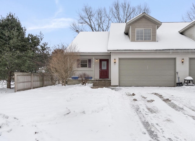 view of front facade with a garage