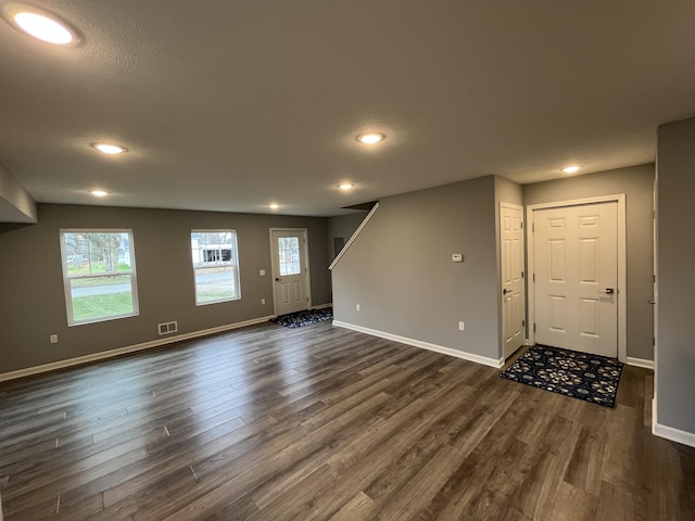 interior space featuring dark hardwood / wood-style floors