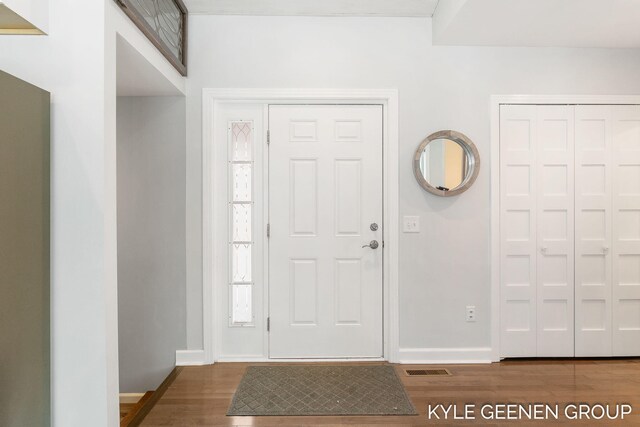 entryway featuring wood-type flooring